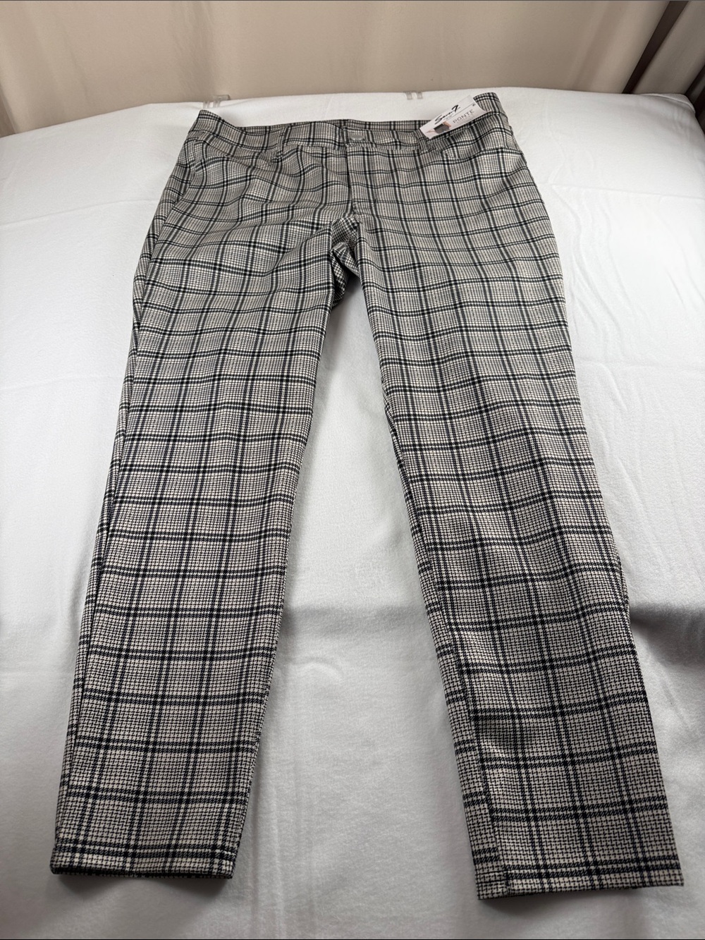 Seven7 Black and White Plaid Straight Leg Pants - 300 - MM